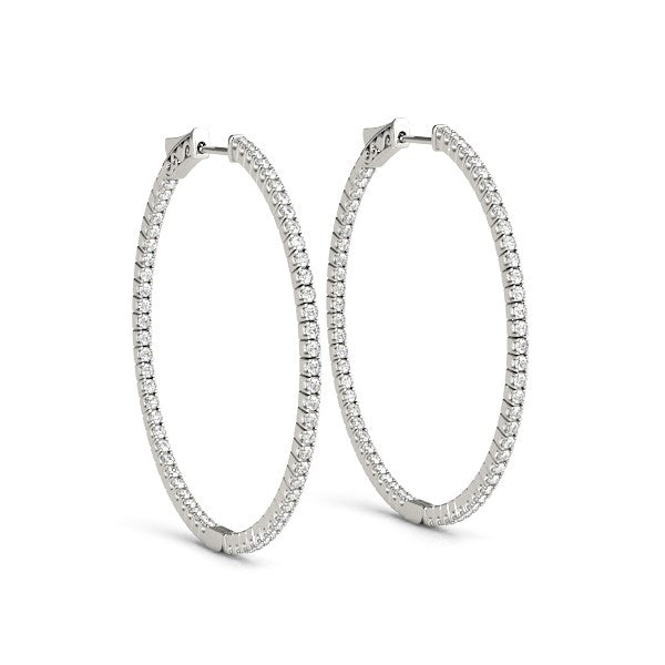 Ouros Jewels Party Wear 1.30 TCW Princess Cut Diamond Hoop Earring, 14 Kt  at Rs 143544.28/pair in Surat
